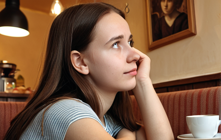 **A person practicing active listening:** "A young woman actively listening to a friend in a cozy Warsaw cafe, her body language attentive and empathetic, showcasing genuine connection and understanding, soft, natural lighting."
