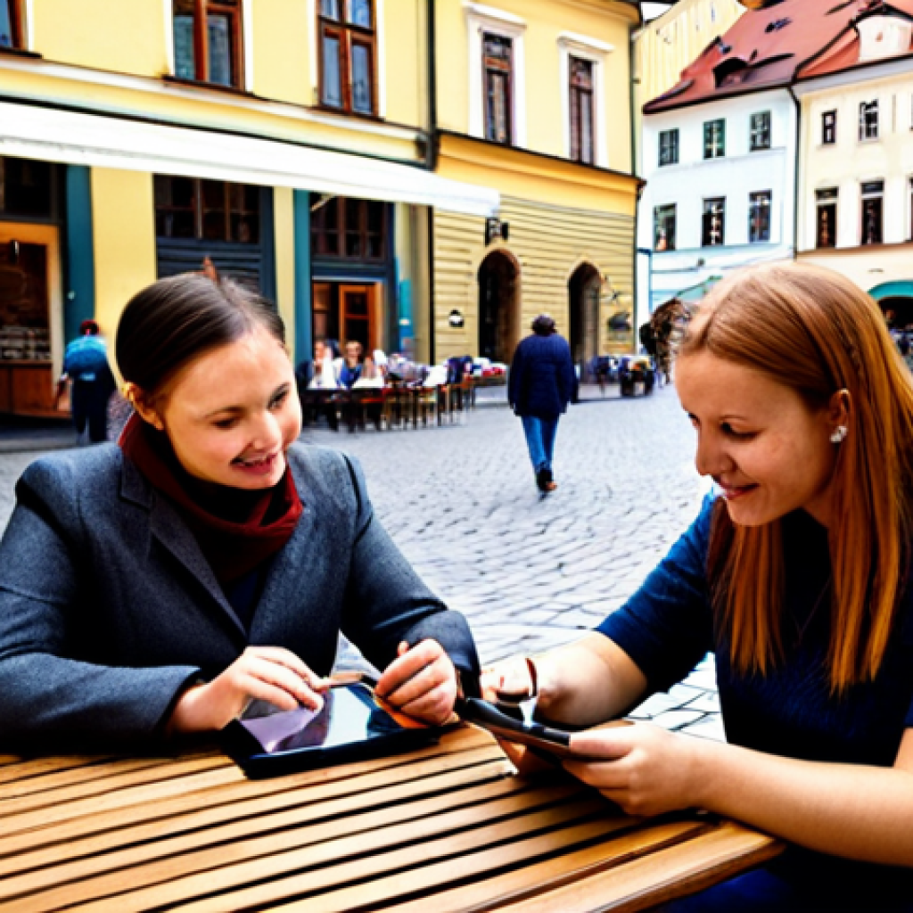 AI & Relationships**
"A group of diverse, fully clothed Polish friends are gathered around a cafe table in Krakow's Main Market Square, using tablets and phones. They're engaged in a lively discussion about AI's impact on human connection. Modest clothing, appropriate attire, safe for work, family-friendly. Perfect anatomy, correct proportions, natural pose, well-formed hands, proper finger count. High quality, professional photography."
**