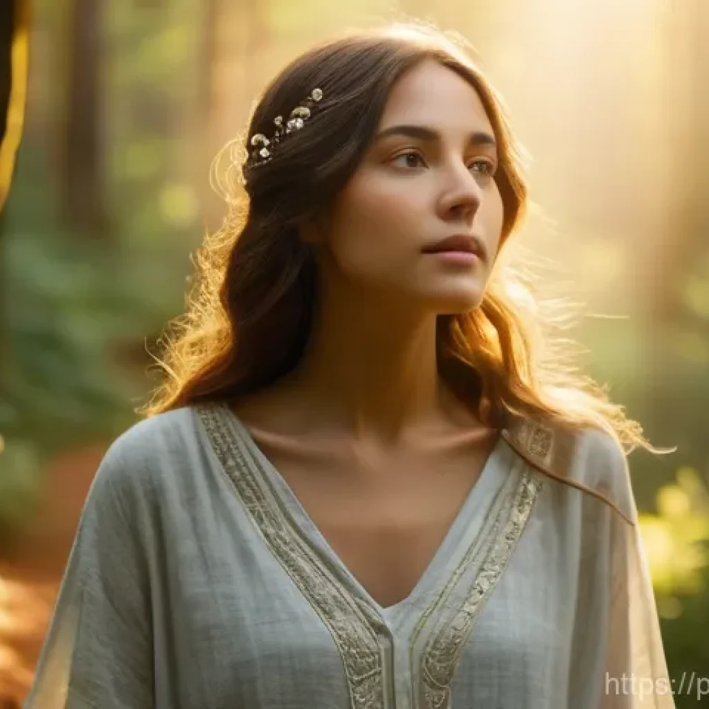감정 해독을 위한 실험적 치료 접근법 - **Prompt: A serene and introspective young woman, around 18-25 years old, stands at a crossroads in ...