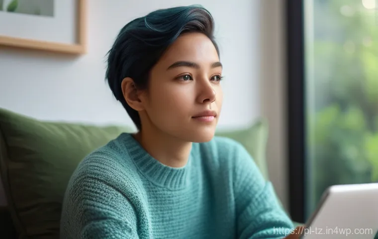 감정 해독을 위한 온라인 포럼 참여하기 - A dynamic, high-angle shot capturing a young adult, gender-neutral, with a bright and curious expres... 감정 해독을 위한 온라인 포럼 참여하기 - A dynamic, high-angle shot capturing a young adult, gender-neutral, with a bright and curious expres...